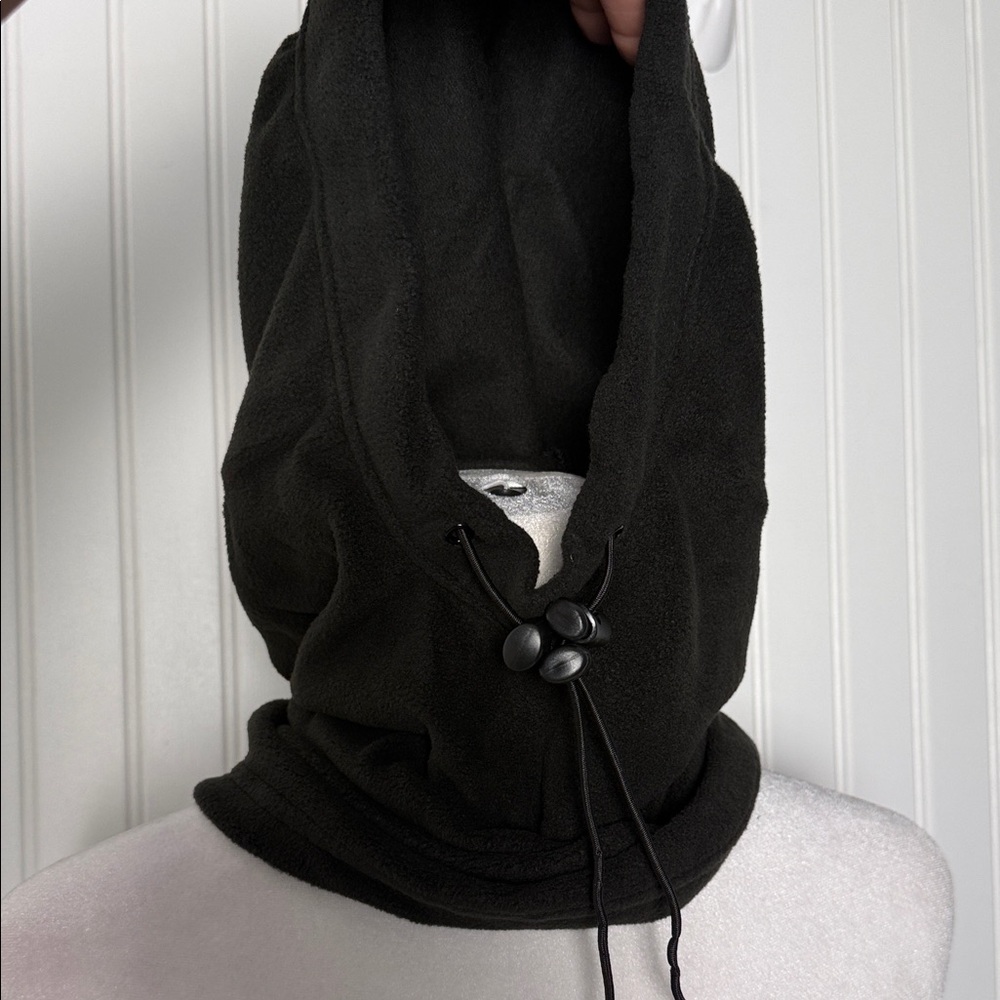 Black 4-in -1 fleece Hooded NeckWarmer